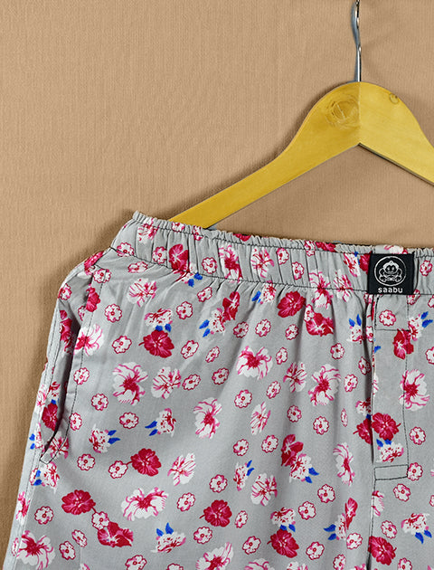 Red Floral Printed Cotton Light Weight Boxers