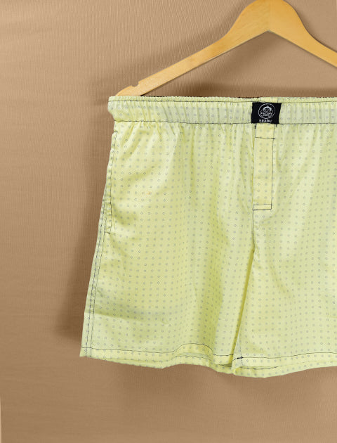 Yellow Texture Printed Cotton Light Weight Boxers