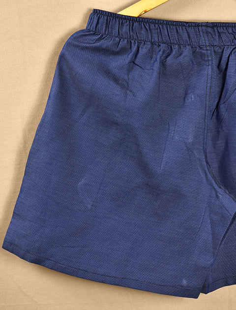 Navy Blue Texture Cotton Boxers