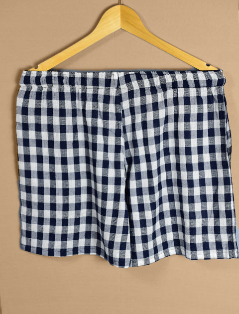 Blue & White Checked Cotton Light Weight Boxers