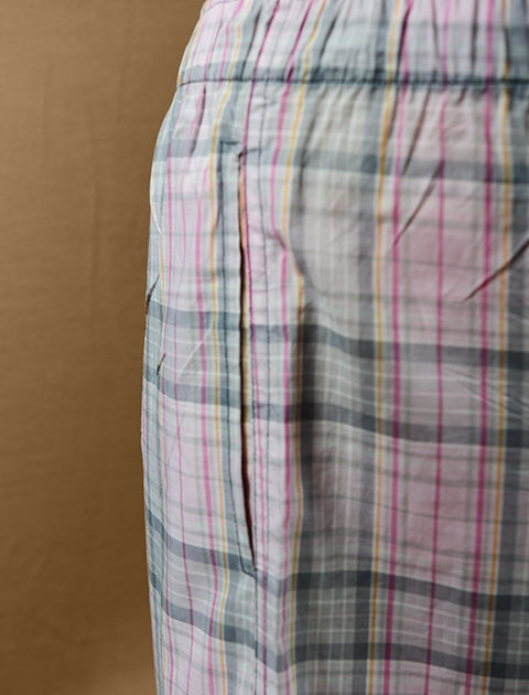 Baby Pink Checked Printed Cotton Light Weight Boxers