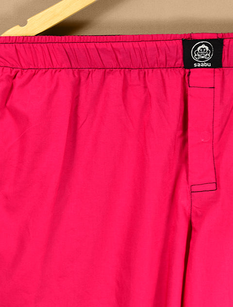 Cotton Light Weight Plain Boxers Saabu Hot Pink 3