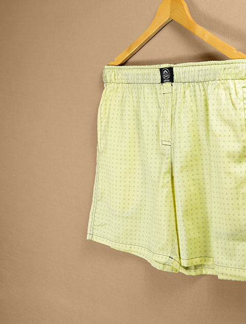 Yellow Texture Printed Cotton Light Weight Boxers