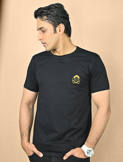 Saabu Mode Men's Plain Black Casual T-Shirt Regular fit - Saabu mode