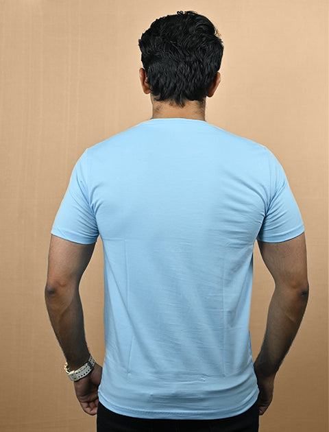 Saabu Mode Men's Printed Sky Blue Casual T-Shirt Regular fit - Saabu mode