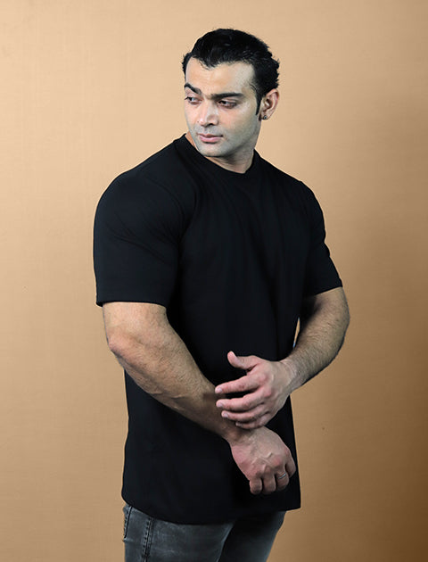 Black Color Half Sleeve Unisex Casual Regular fit T-Shirt Crew Neck - Saabu mode