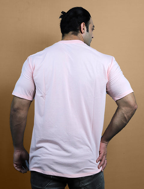 Peach Color Half Sleeve Unisex Casual Regular fit T-Shirt V - Neck - Saabu mode