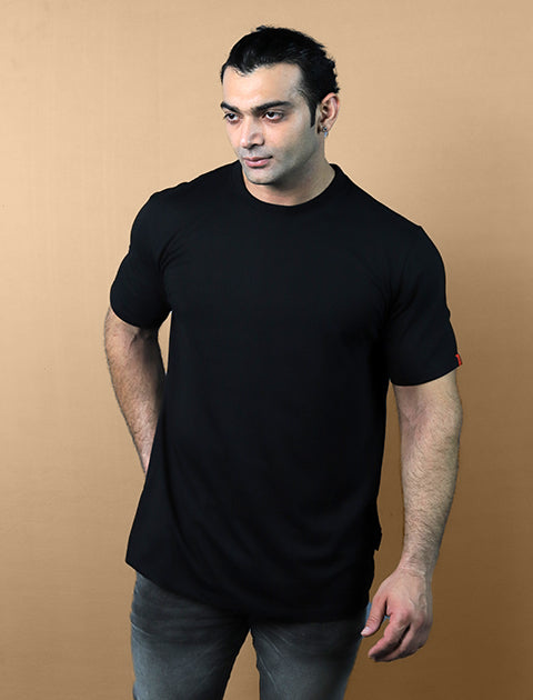 Black Color Half Sleeve Unisex Casual Regular fit T-Shirt Crew Neck - Saabu mode