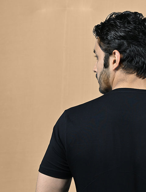 Saabu Mode Men's Printed Black Casual T-Shirt Regular fit